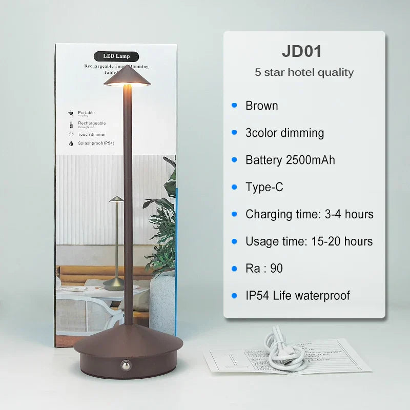 Rebolet | Tischlampe | LED Kabellos, wiederaufladbar, dimmbar, wasserdicht, vielseitig