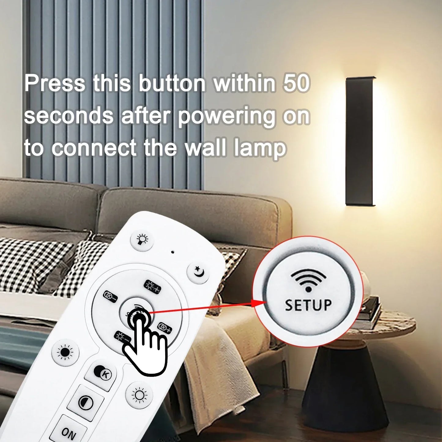 Rebolet | Moderne LED-Wandleuchte – 16W dimmbare Wandlampe mit Fernbedienung, Auf- und Ablichtung für Schlafzimmer, Wohnzimmer und Flur