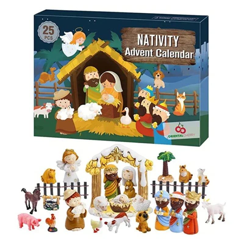 Rebolet | HolyTradition – Krippen-Adventskalender mit 24 Harzminiaturen