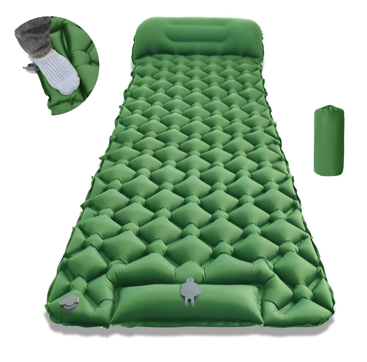 Rebolet | Ultra-Comfort Luftmatratze für Camping mit integriertem Kopfkissen und Pumpe