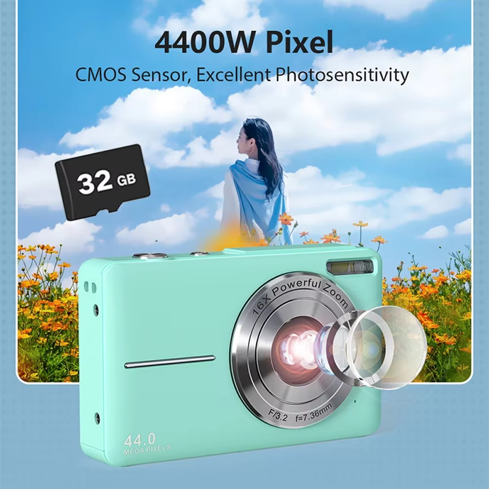 Rebolet | Hochauflösende Digitalkamera für Kinder - 1080P HD, 44MP mit 16-fachem Zoom