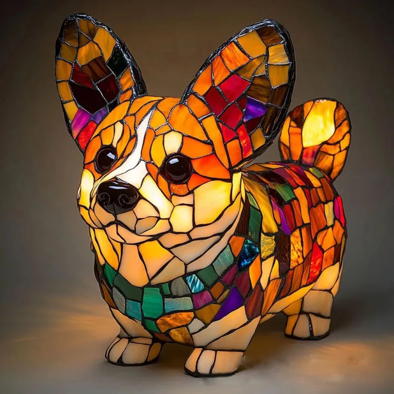 Rebolet | Hundelampe Corgi Glanzlicht – Kreative LED Außenlampe mit Hundemotiv für Garten & Balkon