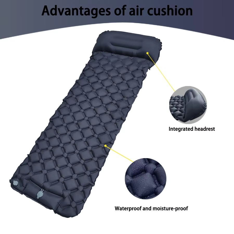 Rebolet | Ultra-Comfort Luftmatratze für Camping mit integriertem Kopfkissen und Pumpe