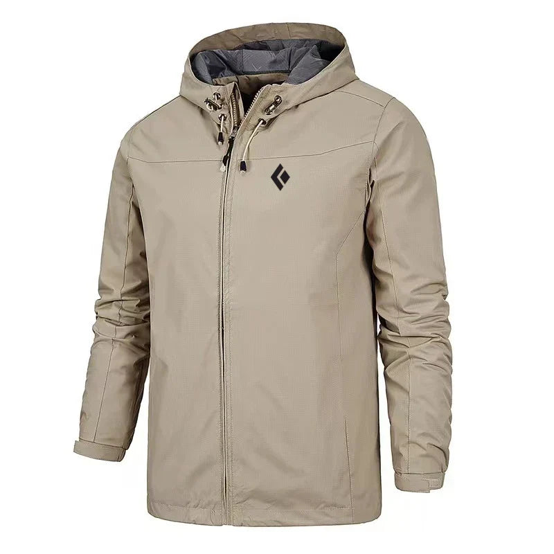 Herren wasserdichte, winddichte Regenjacke mit Kapuze