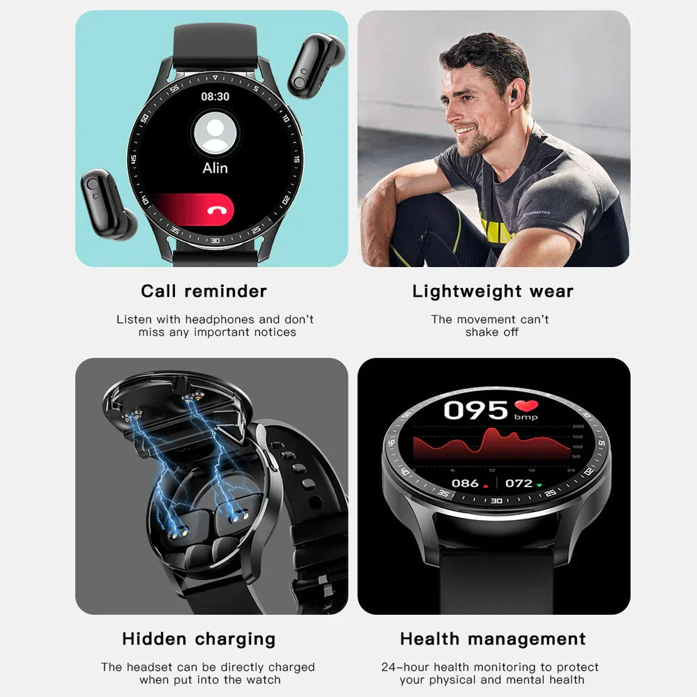Rebolet | Zwei in Eins Smartwatch mit Bluetooth-Ohrhörern