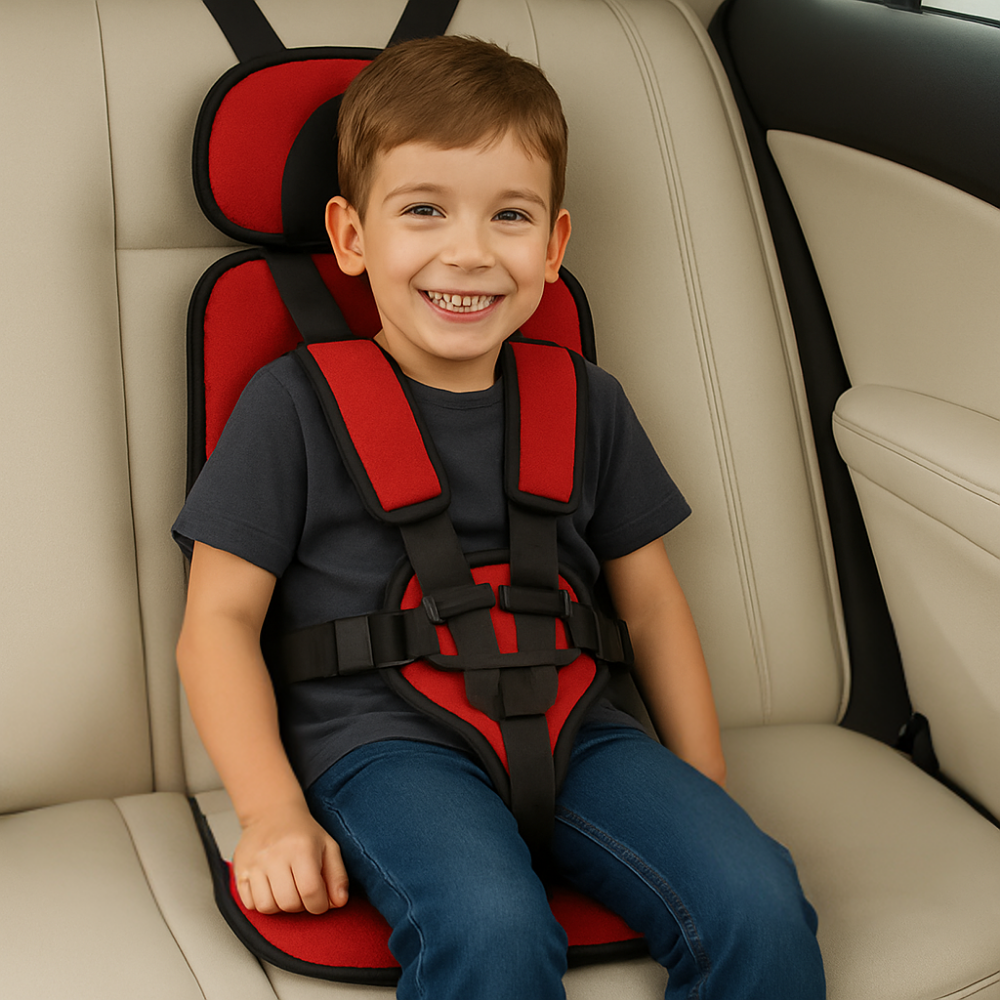Tragbarer Auto-Kindersitz Booster, sicher, kompakt, faltbar, Gurt