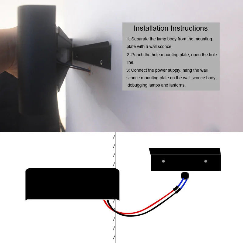 Rebolet | Moderne LED-Wandleuchte – 16W dimmbare Wandlampe mit Fernbedienung, Auf- und Ablichtung für Schlafzimmer, Wohnzimmer und Flur