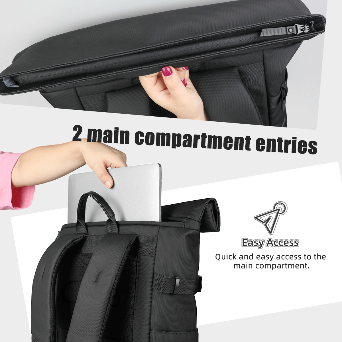 Rebolet | Erweiterbarer Outdoor-Rucksack mit großem Volumen & Laptopfach