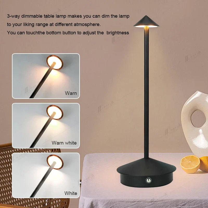 Rebolet | Tischlampe | LED Kabellos, wiederaufladbar, dimmbar, wasserdicht, vielseitig