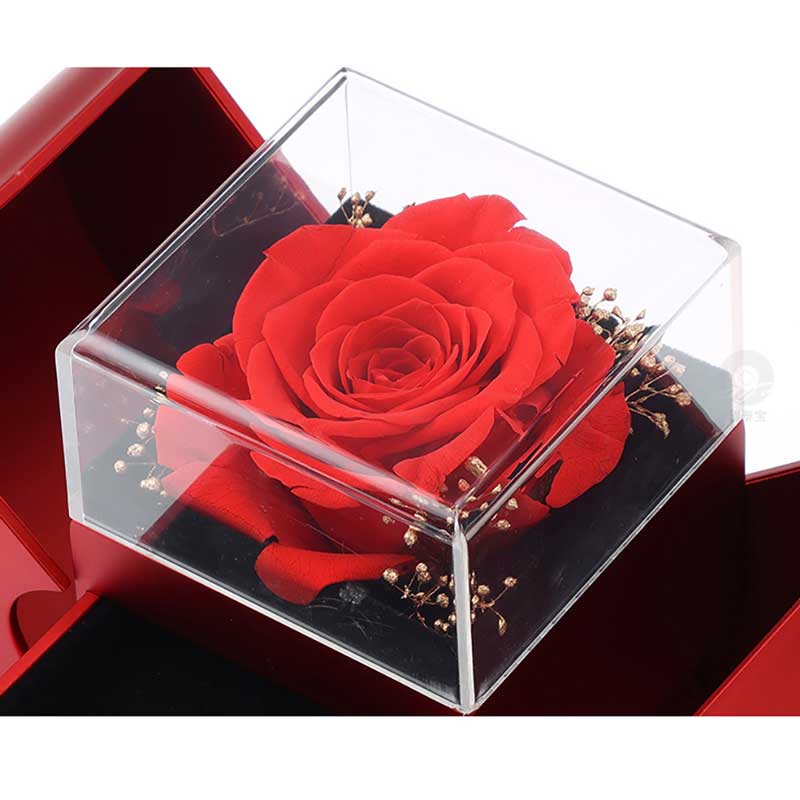 Rebolet | White Gold Necklace - With Real Rose - To My Love