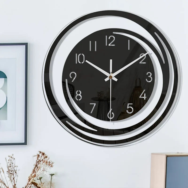 Rebolet | Moderne Schwarze Wanduhr aus Acryl - ScandiTime