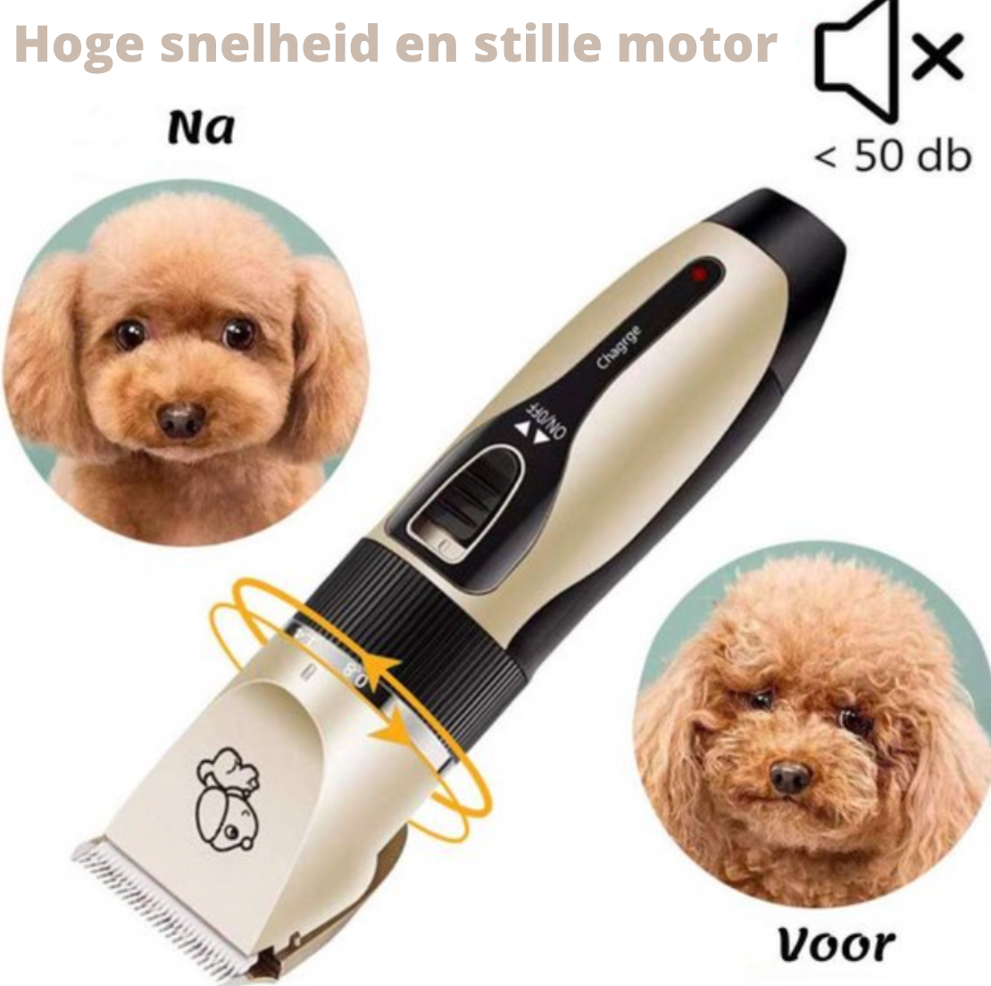 Rebolet | Petts – Hundeschermaschine mit 5 Stufen & Bürste – für alle Felltypen