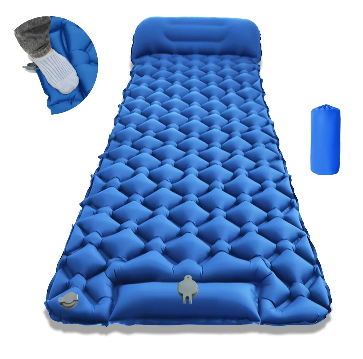 Rebolet | Ultra-Comfort Luftmatratze für Camping mit integriertem Kopfkissen und Pumpe
