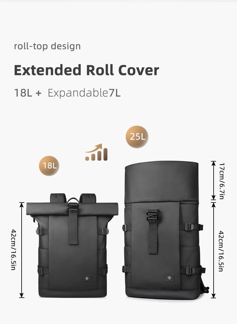 Rebolet | Erweiterbarer Outdoor-Rucksack mit großem Volumen & Laptopfach