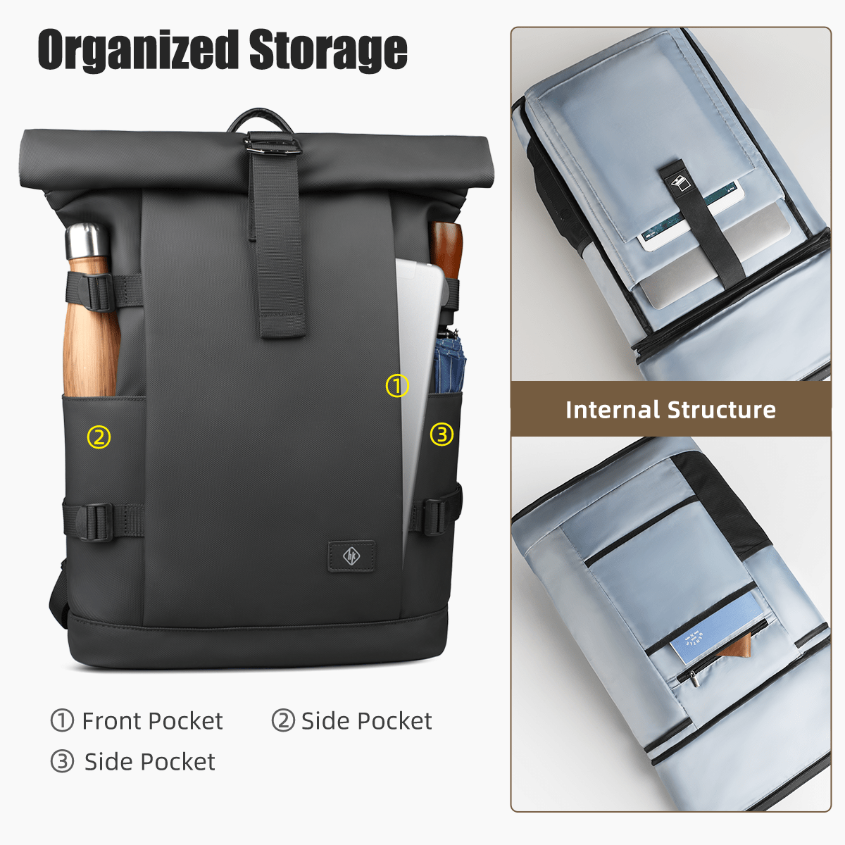 Rebolet | Erweiterbarer Outdoor-Rucksack mit großem Volumen & Laptopfach