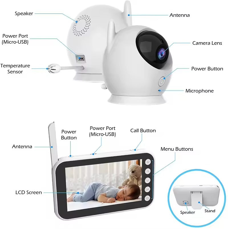 Rebolet | Intelligentes Babyphone mit HD-Kamera, Nachtsicht & App-Steuerung