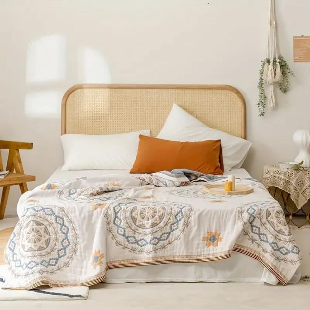 Rebolet | Baumwolldecke mit Mandala-Muster für Innen- und Außenbereich
