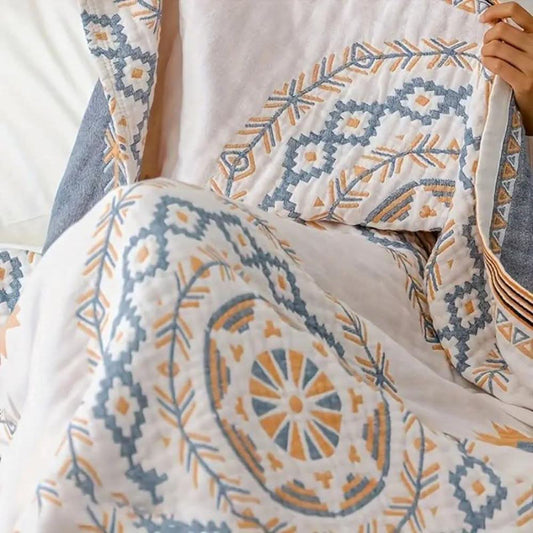 Rebolet | Baumwolldecke mit Mandala-Muster für Innen- und Außenbereich