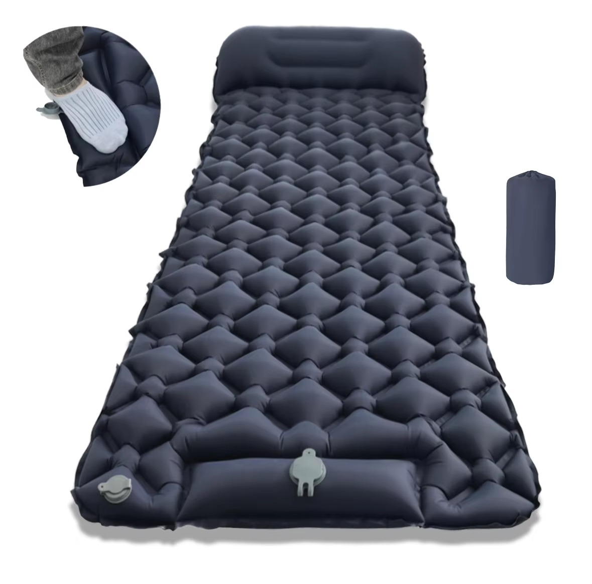 Rebolet | Ultra-Comfort Luftmatratze für Camping mit integriertem Kopfkissen und Pumpe