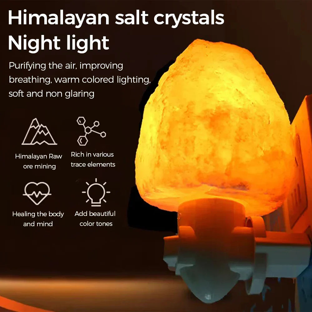 Steckdosen Himalaya-Salzlampe, LED Nachtlicht, Luftreiniger, Warm