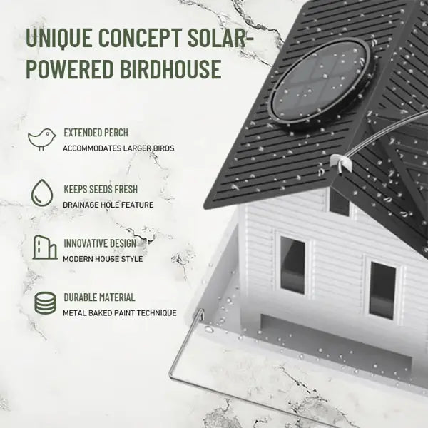 Rebolet | Solar-Vogelhaus mit LED – Leuchtende Gartenlaterne & Futterstation in einem!