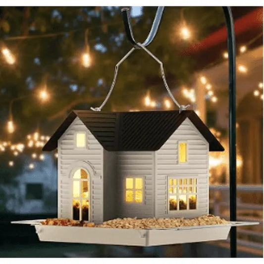 Rebolet | Solar-Vogelhaus mit LED – Leuchtende Gartenlaterne & Futterstation in einem!