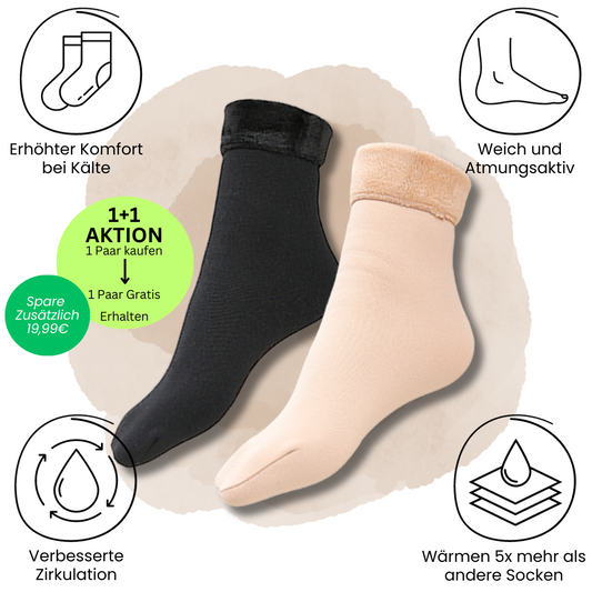Rebolet | 1+1 GratisAktion - Comfysocks Thermosocken - Unisex Einheitsgröße - für warme Fußmomente