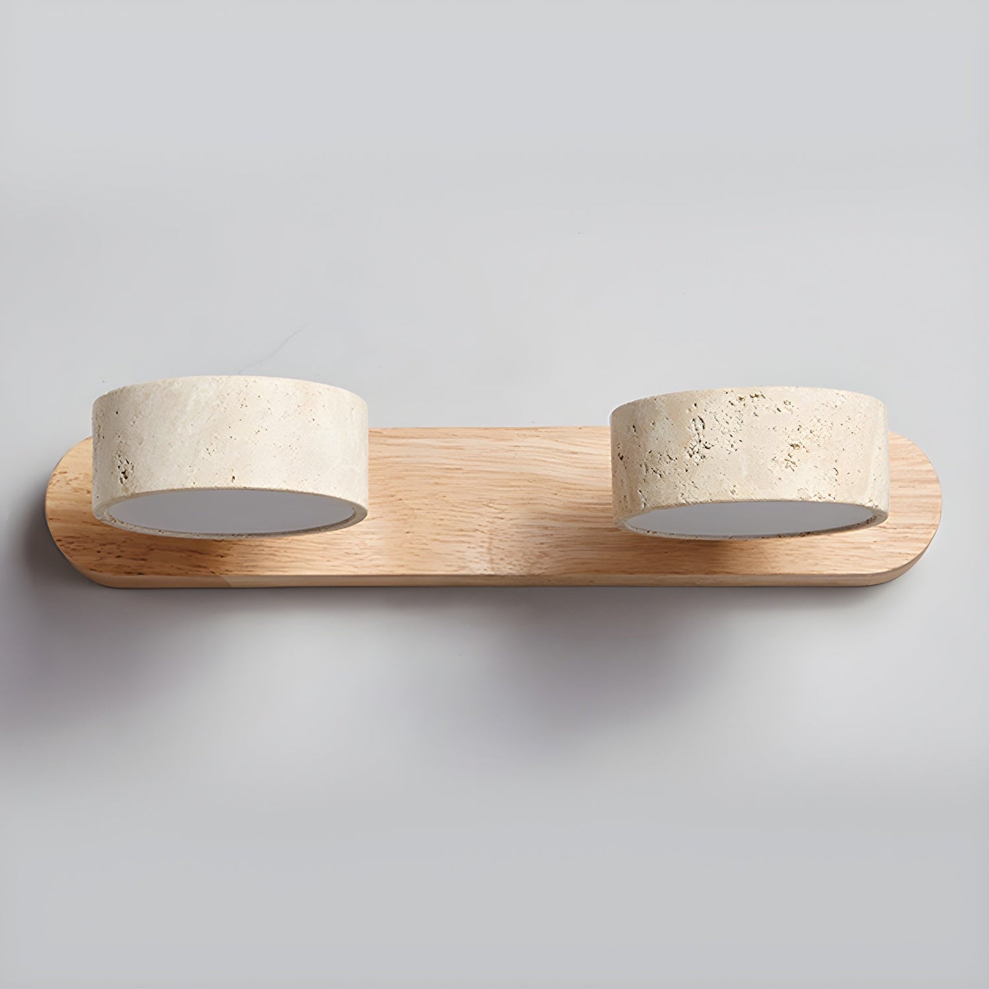Rebolet | Travero Duo Wandleuchte – Modern, Doppelarm, Travertin-Optik