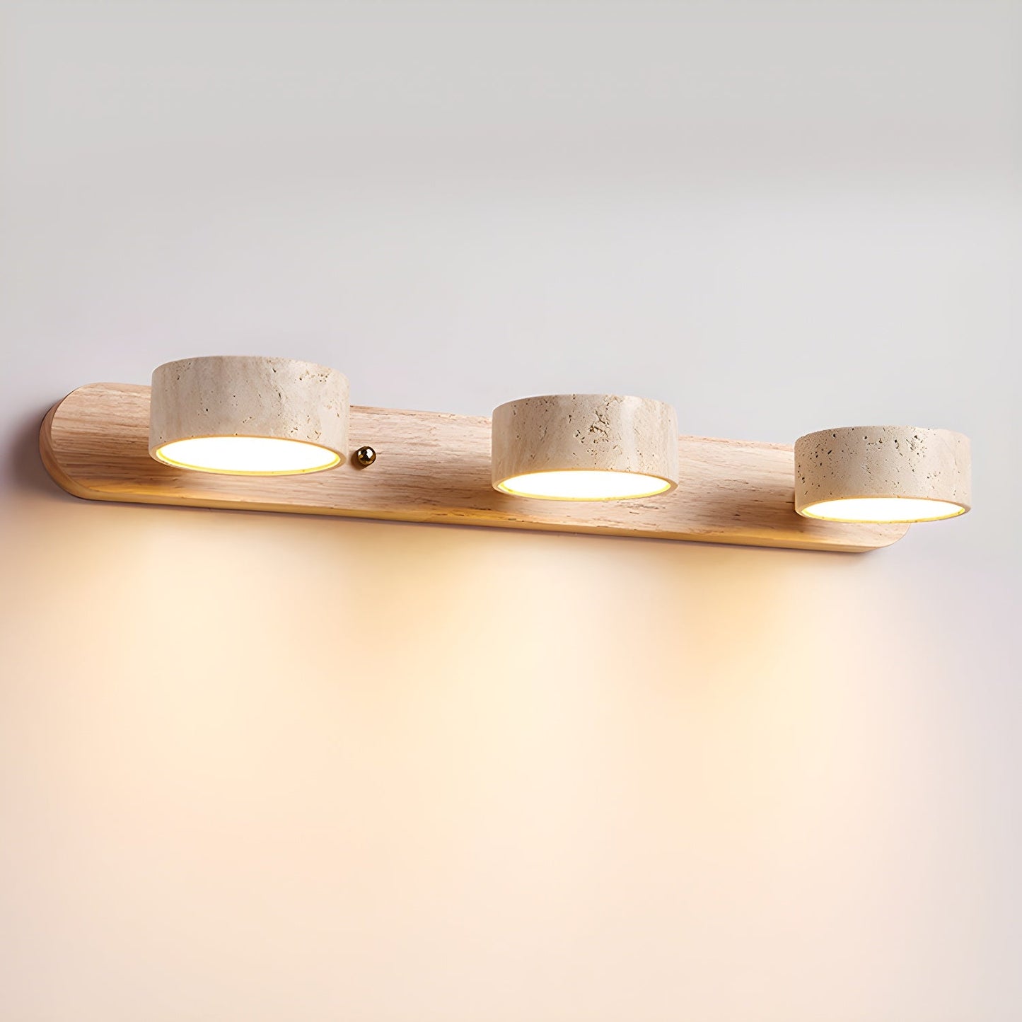 Rebolet | Travero Duo Wandleuchte – Modern, Doppelarm, Travertin-Optik
