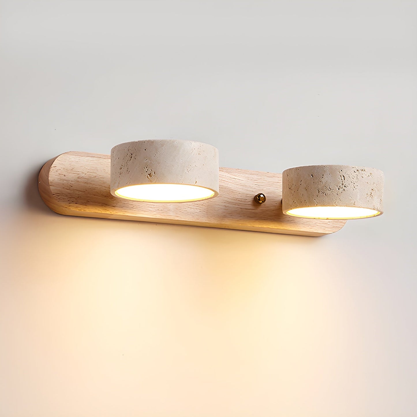 Rebolet | Travero Duo Wandleuchte – Modern, Doppelarm, Travertin-Optik
