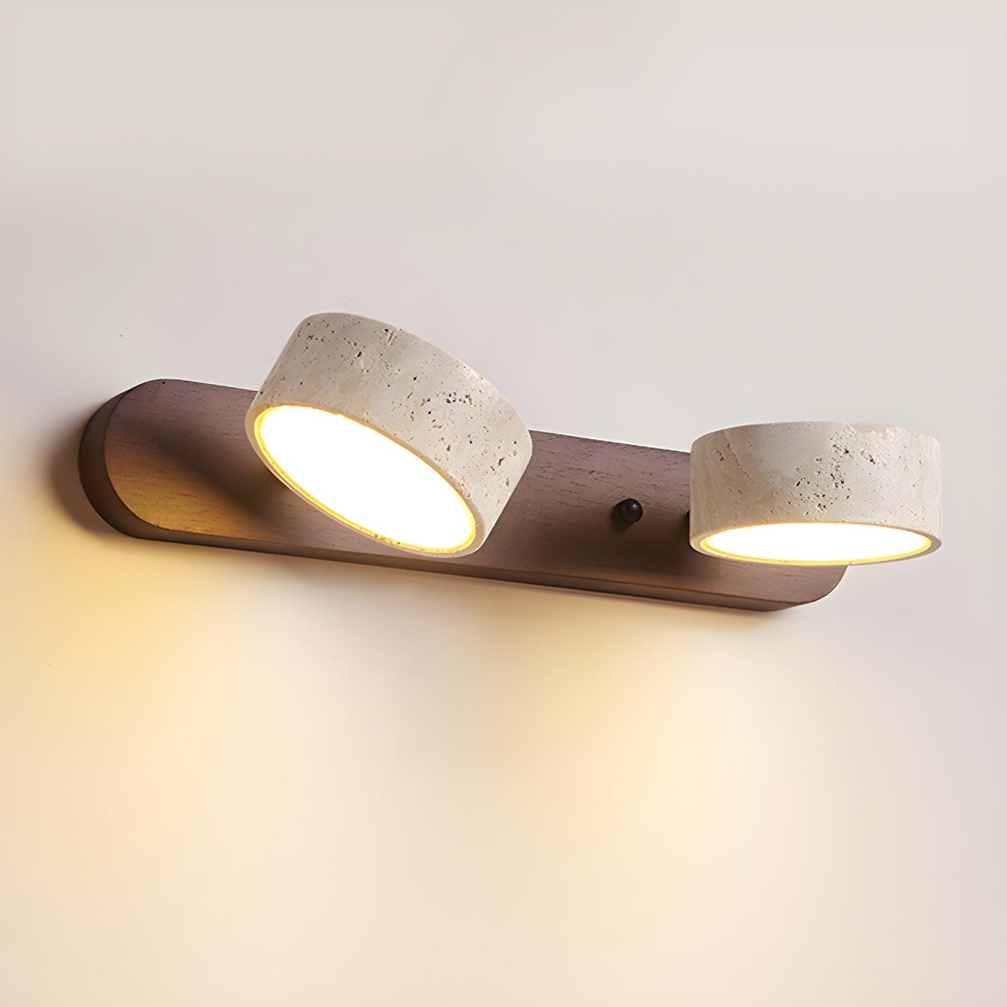 Rebolet | Travero Duo Wandleuchte – Modern, Doppelarm, Travertin-Optik