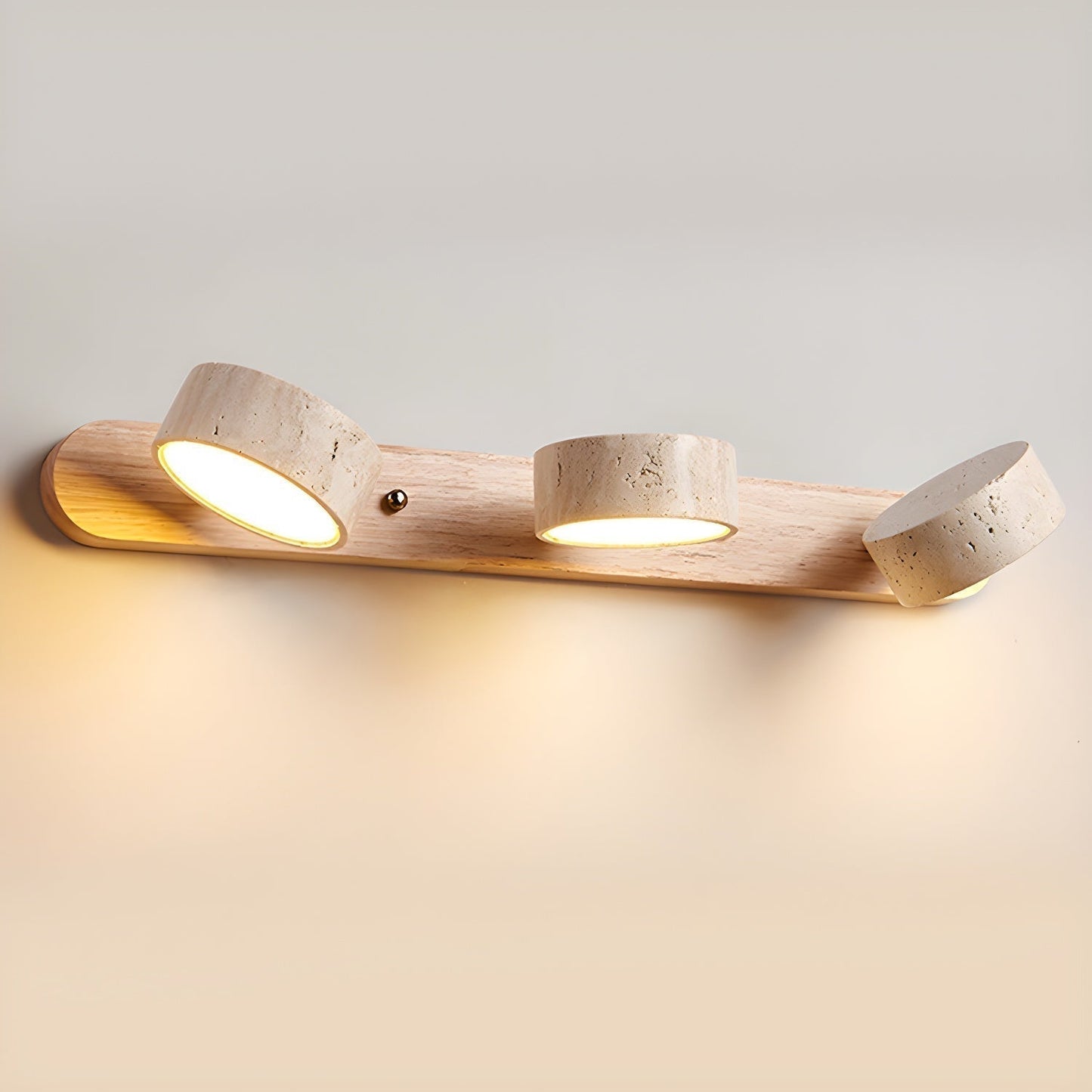 Rebolet | Travero Duo Wandleuchte – Modern, Doppelarm, Travertin-Optik