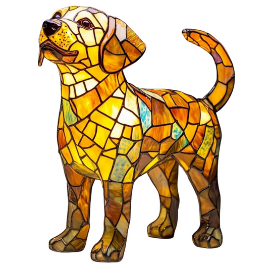 Rebolet | Hundelampe Golden Labrador – Elegante LED-Gartenlampe mit Tiermotiv