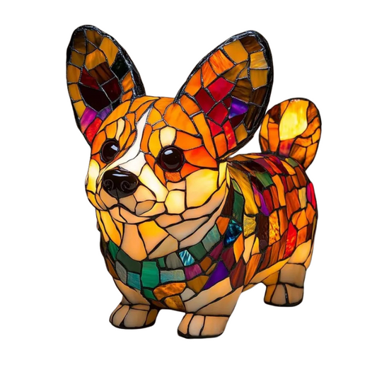 Rebolet | Hundelampe Corgi Glanzlicht – Kreative LED Außenlampe mit Hundemotiv für Garten & Balkon