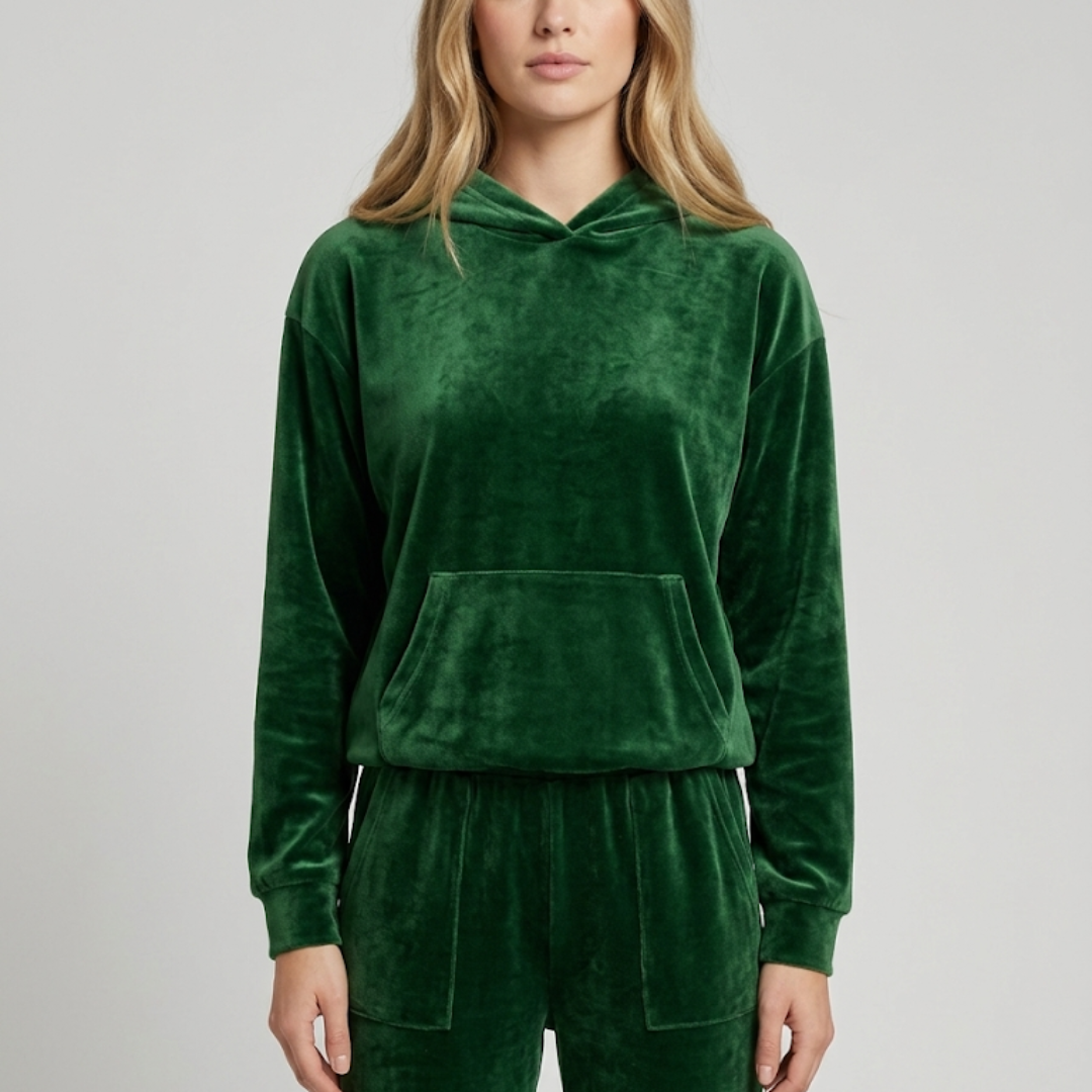 Velvura Kapuzen-Loungewear 2-teiliger Trainingsanzug