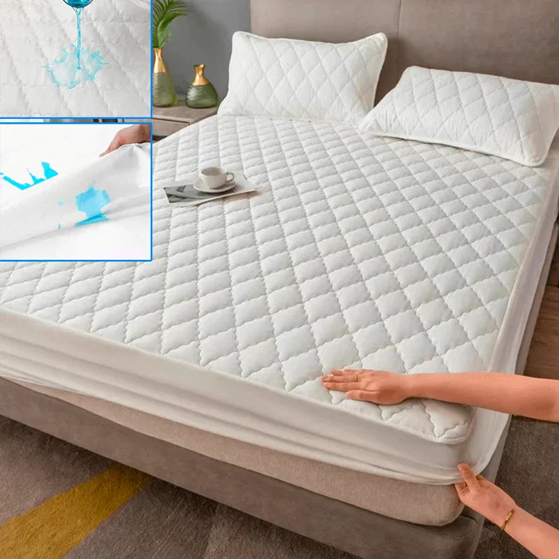 Rebolet | DreamGuard – Wasserdichte Matratzenauflage Grau/Weiß für Einzel & Doppelbetten