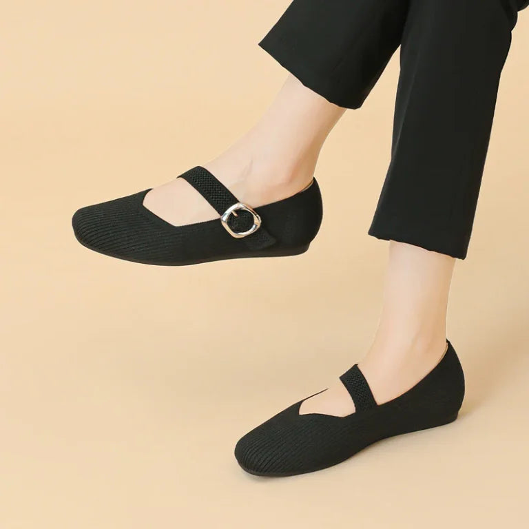 Damen-Mary-Jane-Ballerinas atmungsaktiv