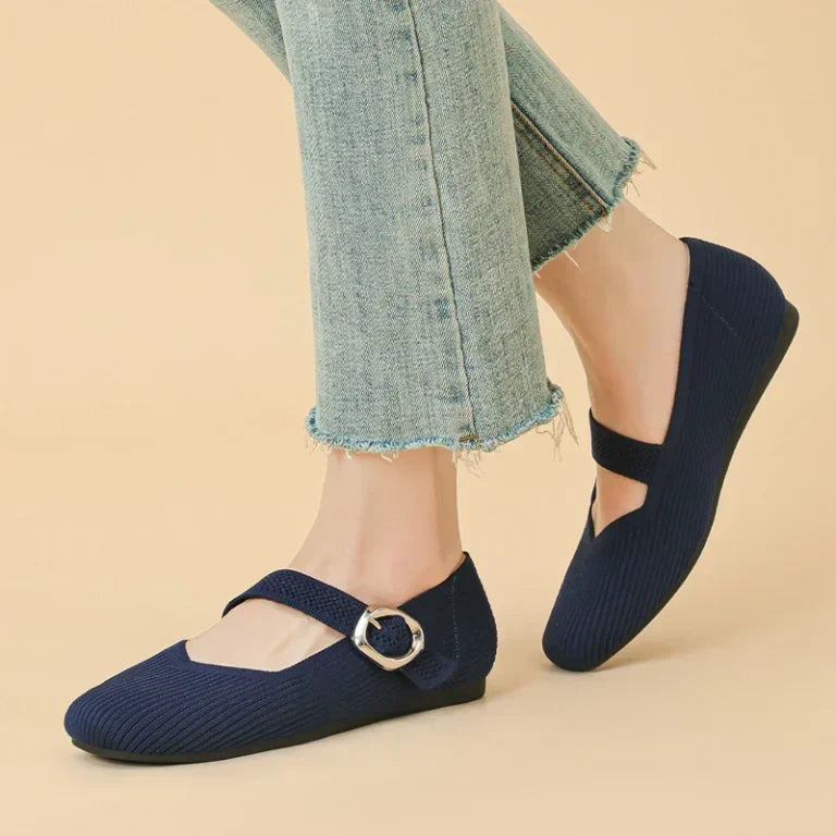 Damen-Mary-Jane-Ballerinas atmungsaktiv