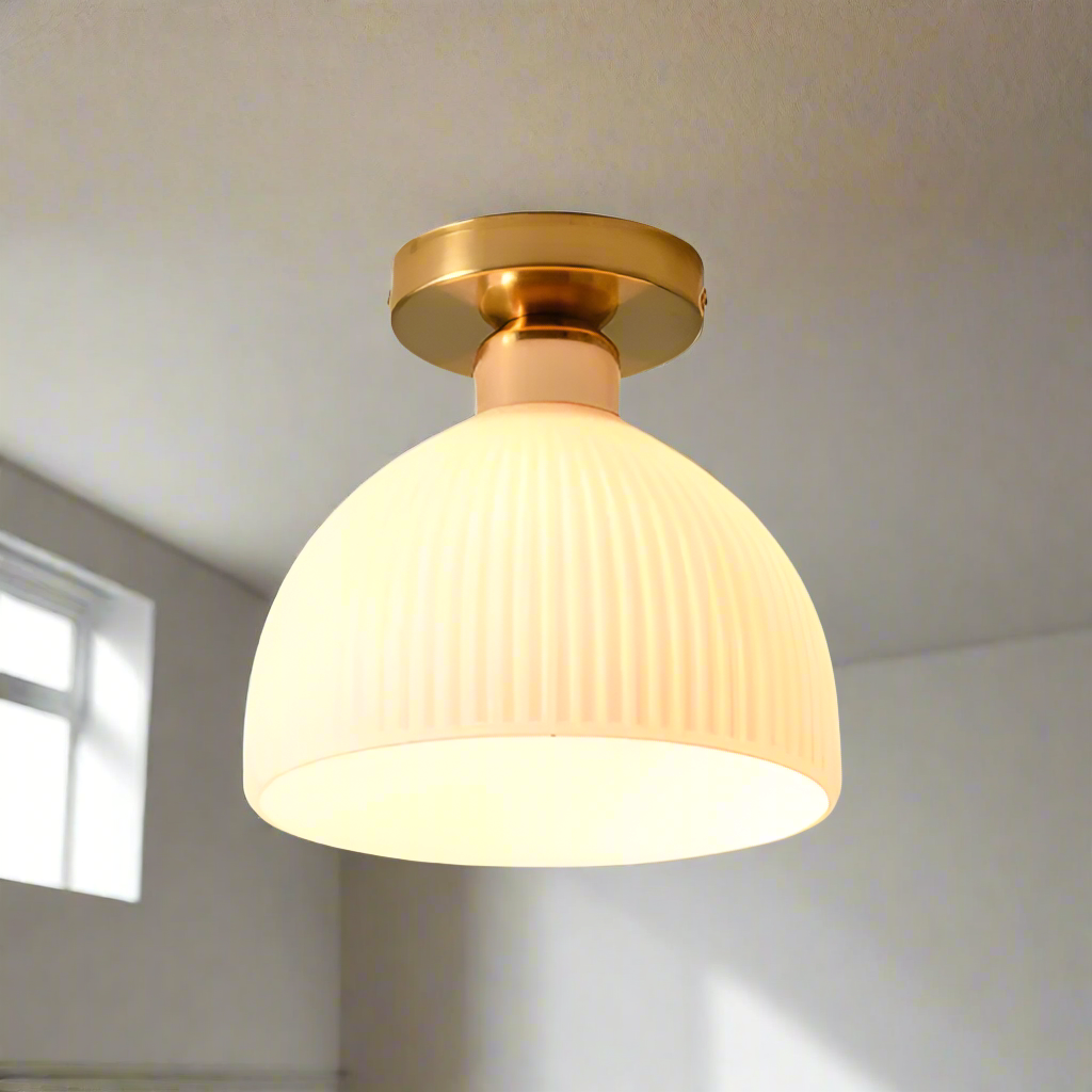 Rebolet| LumaDome Moderne Deckenleuchte aus Milchglas | Elegantes Design | Perfekt für Wohnräume