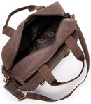 LEABAGS Leder Handtasche Damen I Premium Echtleder Umhängetasche I Damen Schultertasche I Damentasche I Tragetasche für Arbeit Uni Schule Freizeit I 39 x 32 x 22 cm I Nature Dunkelbraun