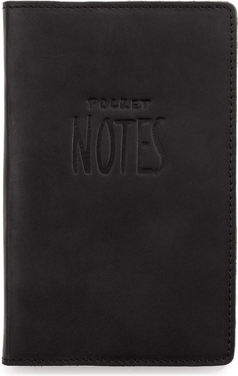 LEABAGS Pocket Notes Leder Sleeve Lederhülle für Notizbücher 9x14 cm - Schwarz