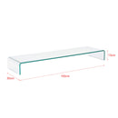 [en.casa] Monitorerhöhung 100x30x13cm Glasaufsatz 30 kg Bildschirmständer Schreibtischaufsatz Glas Transparent