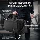 Sporttasche Trainingstasche + Rucksack, Schuhfach, Nassfach | Reisetasche Schwimmtasche Fitnesstasche Sport Gym Fitness Umhängetasche Handgepäck Weekender Bag Reise Tasche Herren Damen | 60 L, Schwarz