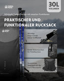 Terra Peak - Wanderrucksack Airant 30 Rucksack für Damen & Herren schwarz - Trekking-rucksack zum Wandern und Camping mit belüftetem Netzrücken und Trinksystem-Vorbereitung - unisex Backpack leicht