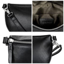 LEABAGS Cali kleine Bauchtasche aus echtem Leder | Gürteltasche mit Reißverschluss | Crossbody Bag für Damen | 23x5x13 cm | Brusttasche Schwarz