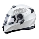 Westt Klapphelm Flip up Motorradhelm Integralhelm Herren Damen mit verstärktem Kinnschutz Chopper Moped Mofa Roller Modular Helm Motorrad mit ECE DOT Zertifizierung, weiß, M (55-56 cm)