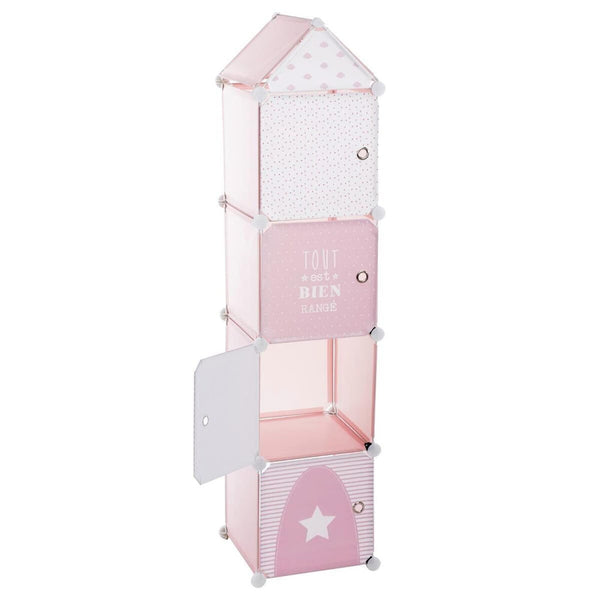 Kinder Aufbewahrungsboxen Colonne - rosa 34 × 139 cm - Rosa - Atmosphera créateur d'intérieur