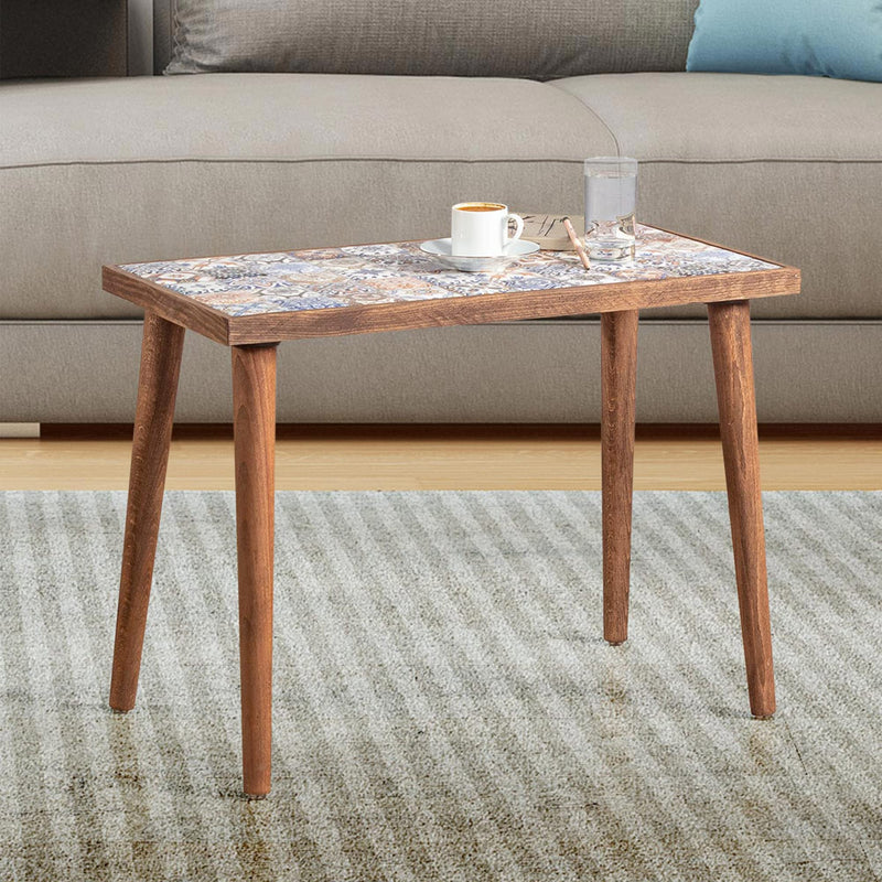 [en.casa] Couchtisch Gotland 45 x 62 x 32 cm Beistelltisch schmaler Kaffeetisch für Schlafzimmer Wohnzimmer büro eckig Sofatisch Weiß