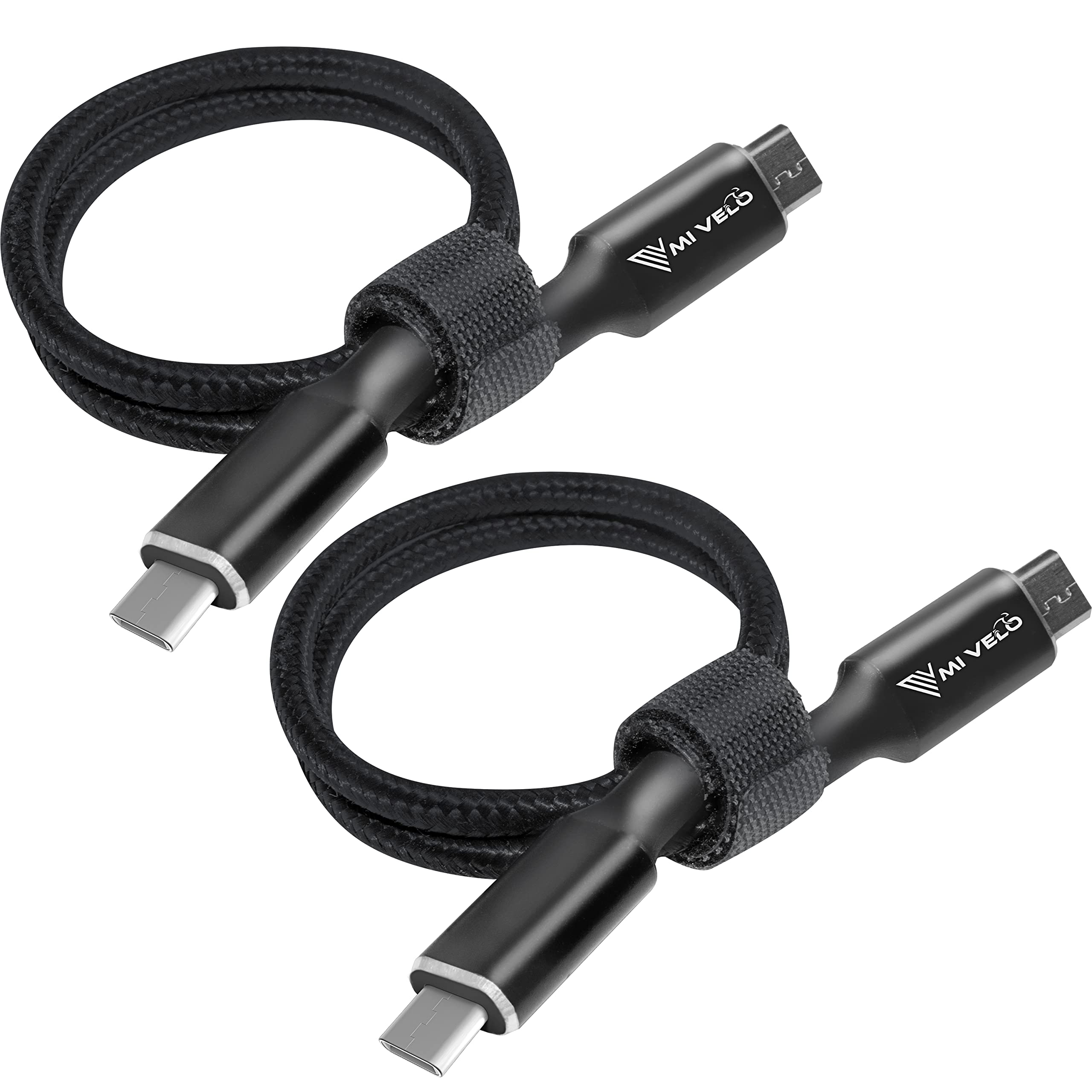 MIVELO E-Bike Ladekabel Set (2St.) für Bosch Intuvia, Kiox, Nyon (alt) - für iPhone Lightning oder Android USB-C, Micro USB Kabel für E-Bike Display 35 cm, OTG-Funktion, eBike Zubehör, 2 Stück