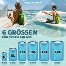 Nordlight Dry Bag 5L Wasserdichter Beutel - (Anthrazit) Wasserdichter Packsack Mit Roll Top Verschluss Und Schultergurt | Schwimmen, Baden, Strand, Kanu, Stand Up Paddling, Tauchen